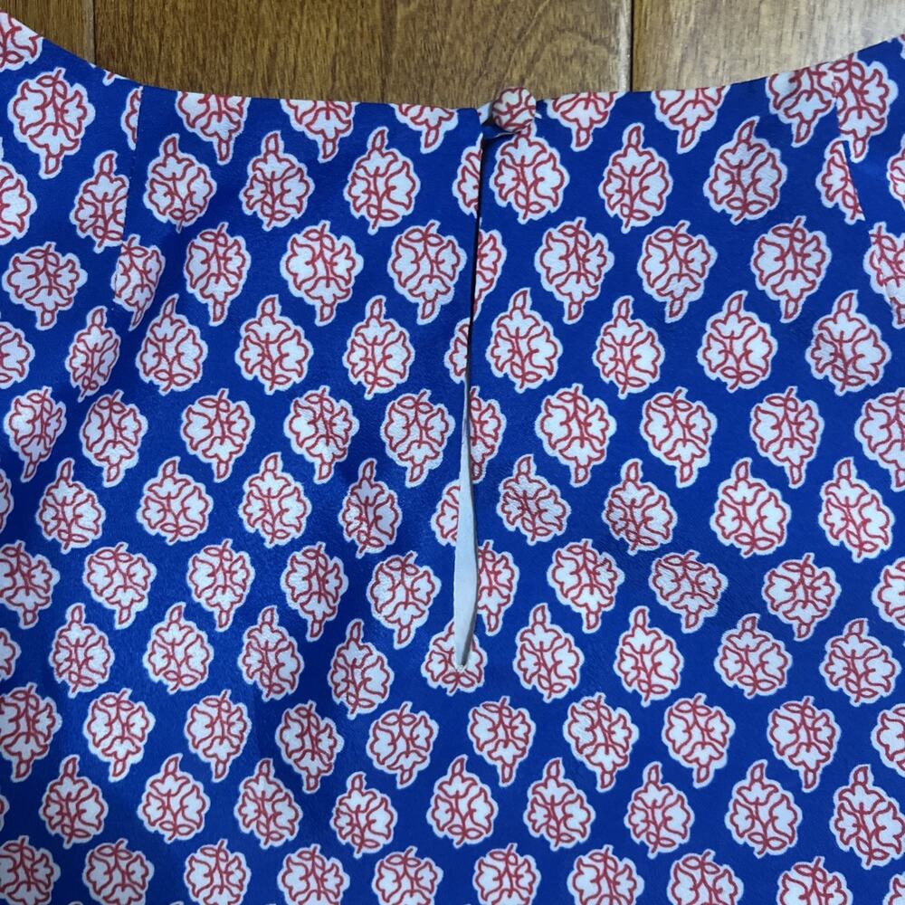 J.Crew Factory Paisley Shift Dress Size 4 Blue Preppy Coastal Old Money Mini - Picture 8 of 12